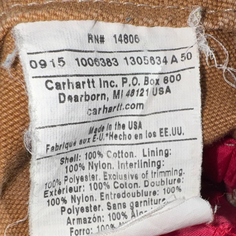 Carhartt Arctic quilt lined Bib Overalls size 42 x 28 VG condition - Picture 12 of 13